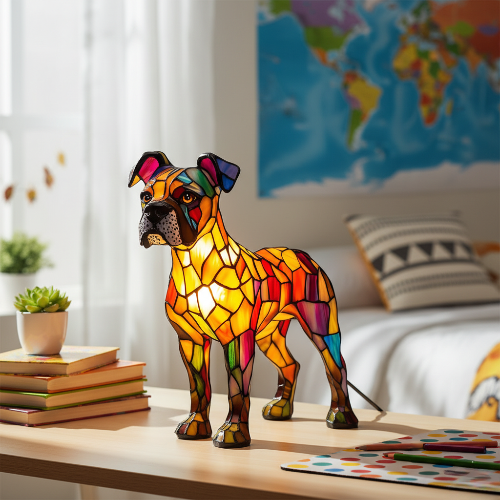 Kunstlampe i Glasmosaik – Dog