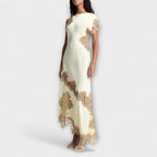Herdis – Maxikjole med satin og blondedetaljer