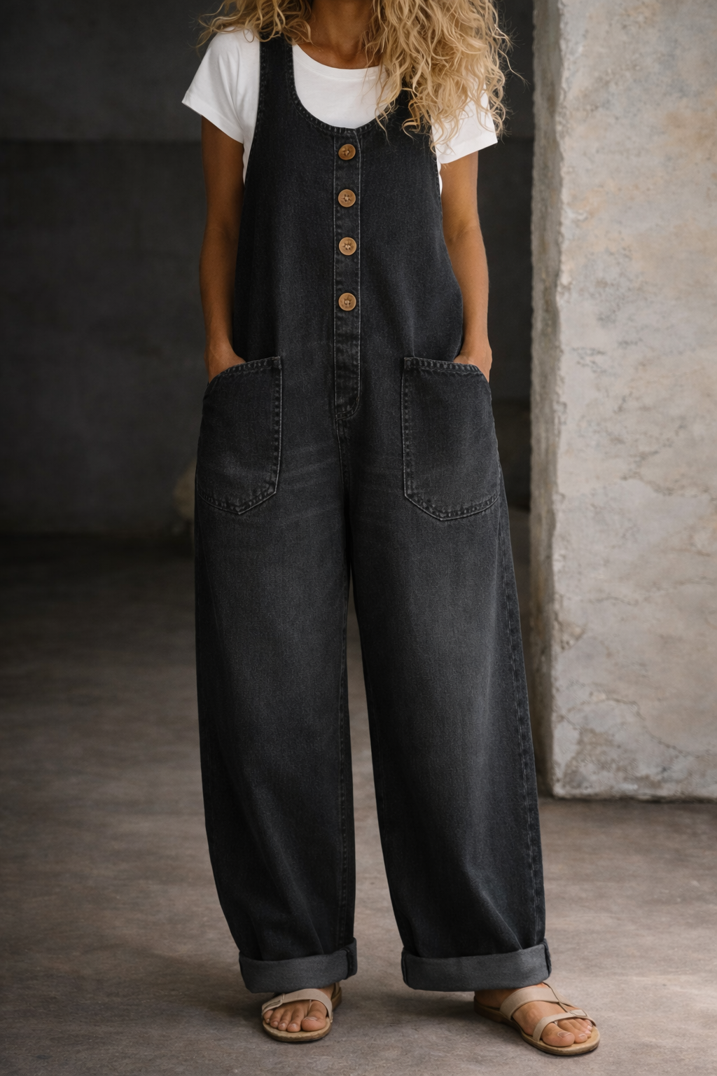 Pernille – Overalls i vintagevasket bomuld