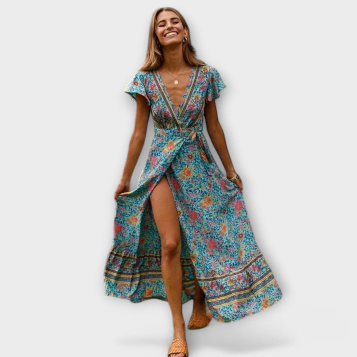 Birgitta boho-maxikjole