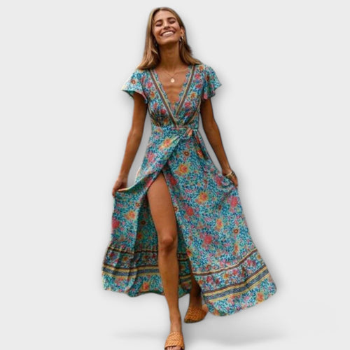 Birgitta boho-maxikjole