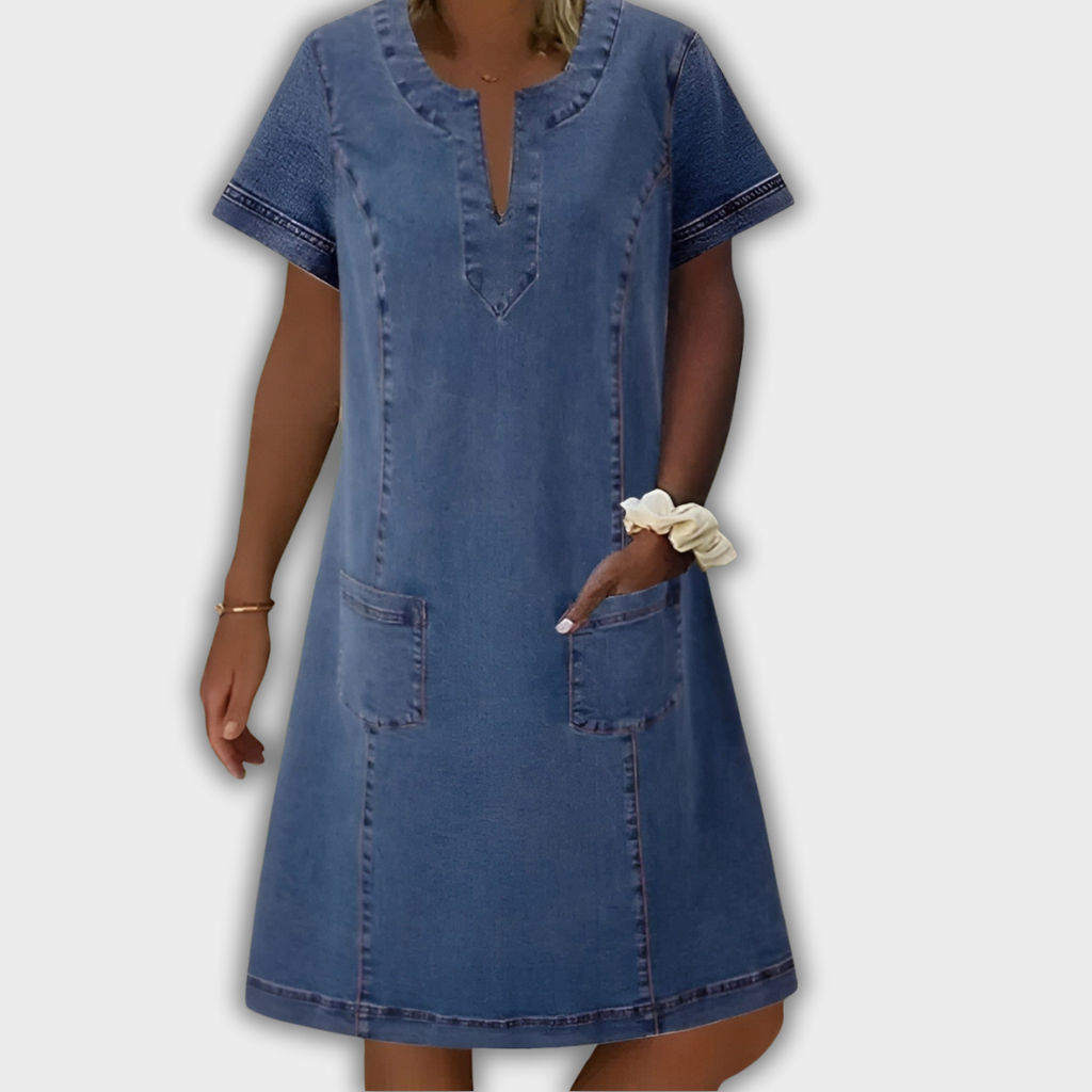 Julia | Stilfuld denimkjole med lomme