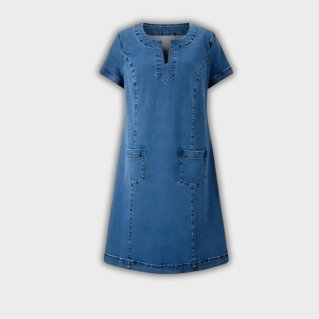 Julia | Stilfuld denimkjole med lomme