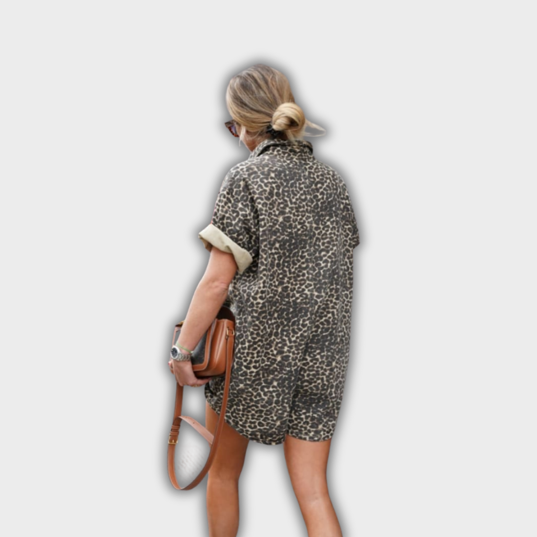 Hjørdis | Skjortekjole med leopardprint