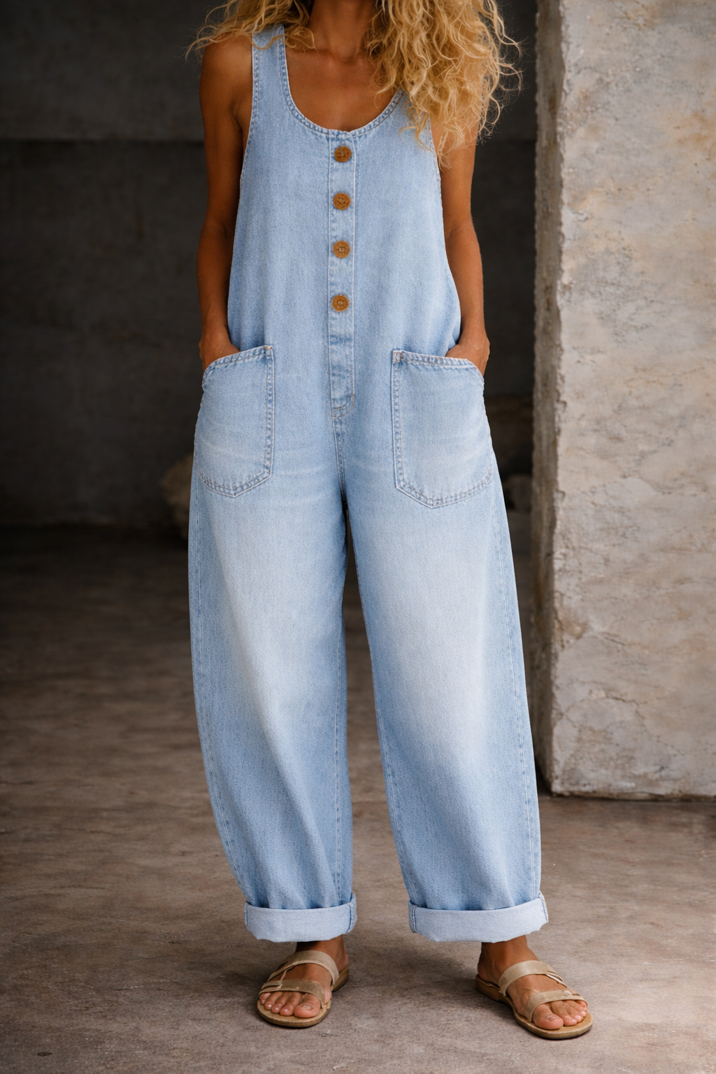 Gerd – Overalls i vintagevasket bomuld
