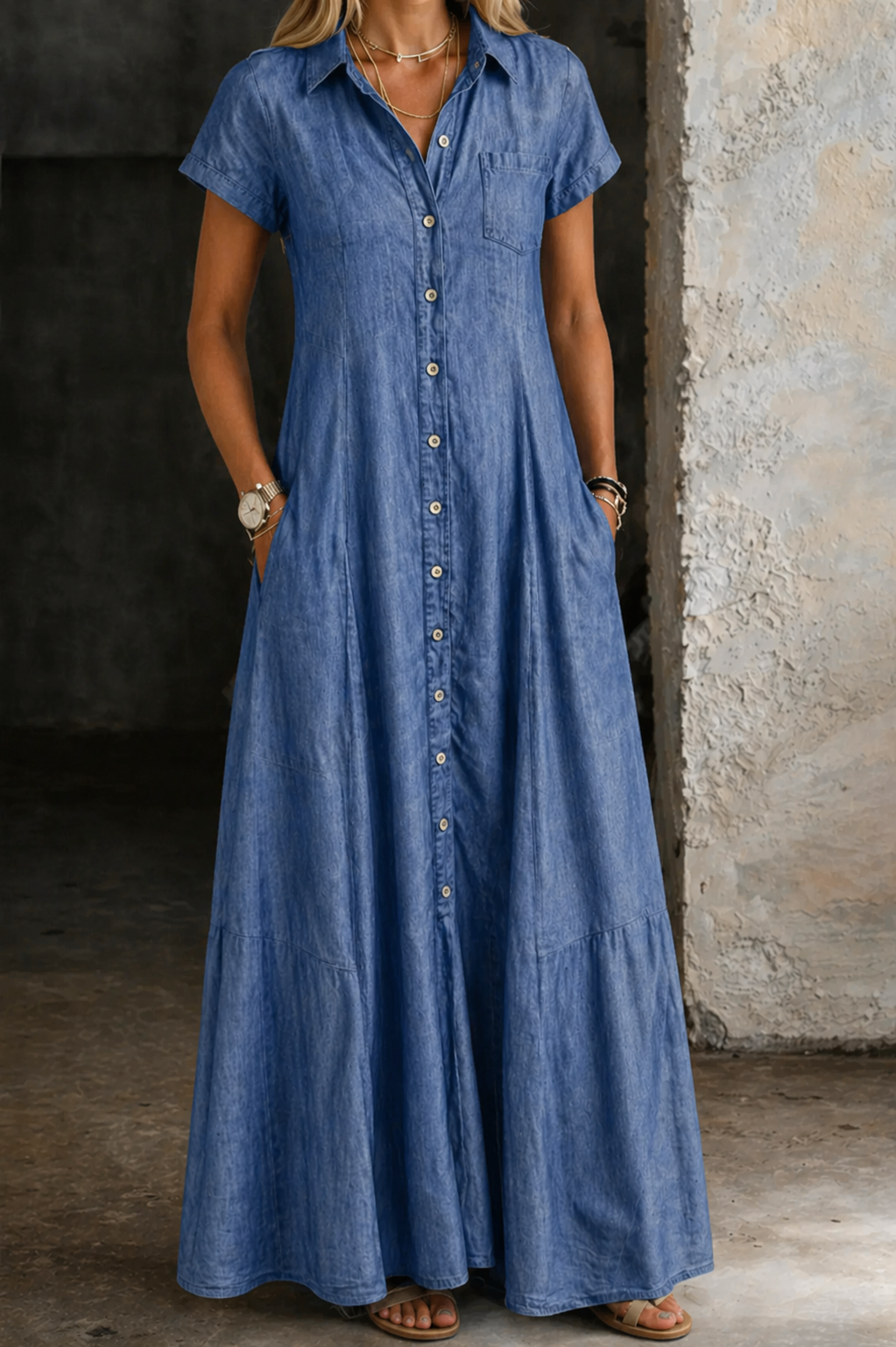 Luna – Lang denimkjole