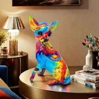 Kunstlampe i Glasmosaik – Colorful Chihuahua