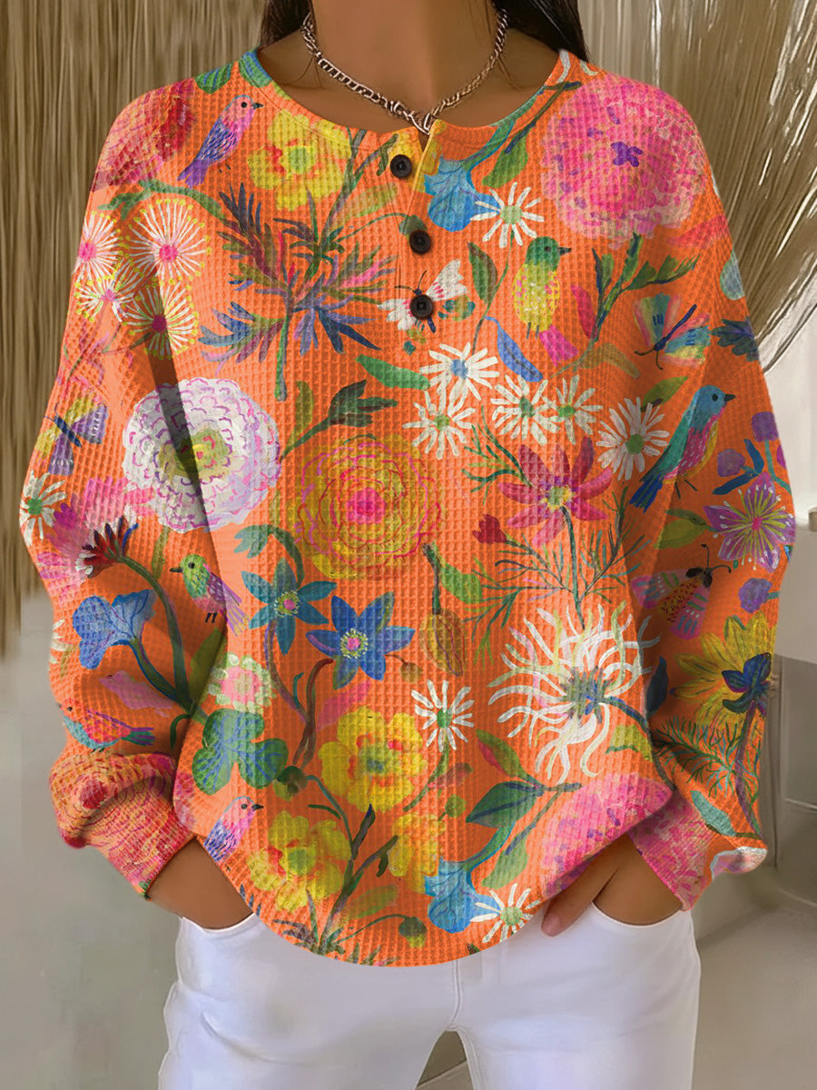 Freja™ – Sweatshirt med farverigt blomstermønster