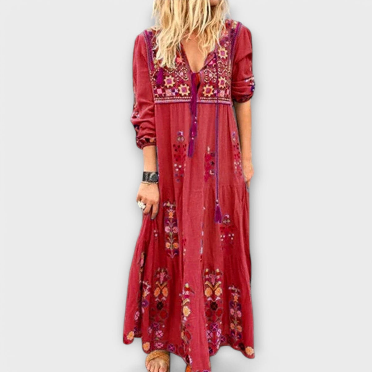 Vivi – Afslappet boho-maxikjole i hør