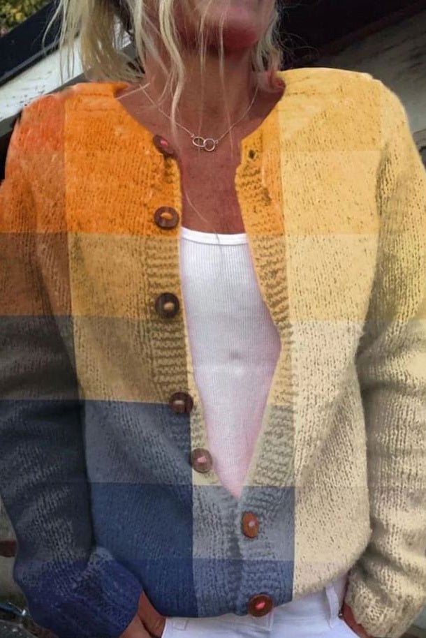 Sofie | Efterårscardigan i colour block