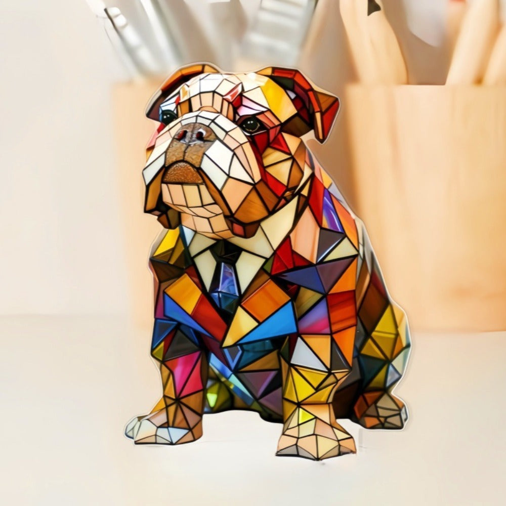 Kunstlampe i Glasmosaik – Elegant Bulldog