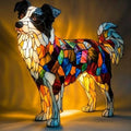 Kunstlampe i Glasmosaik – Border Collie