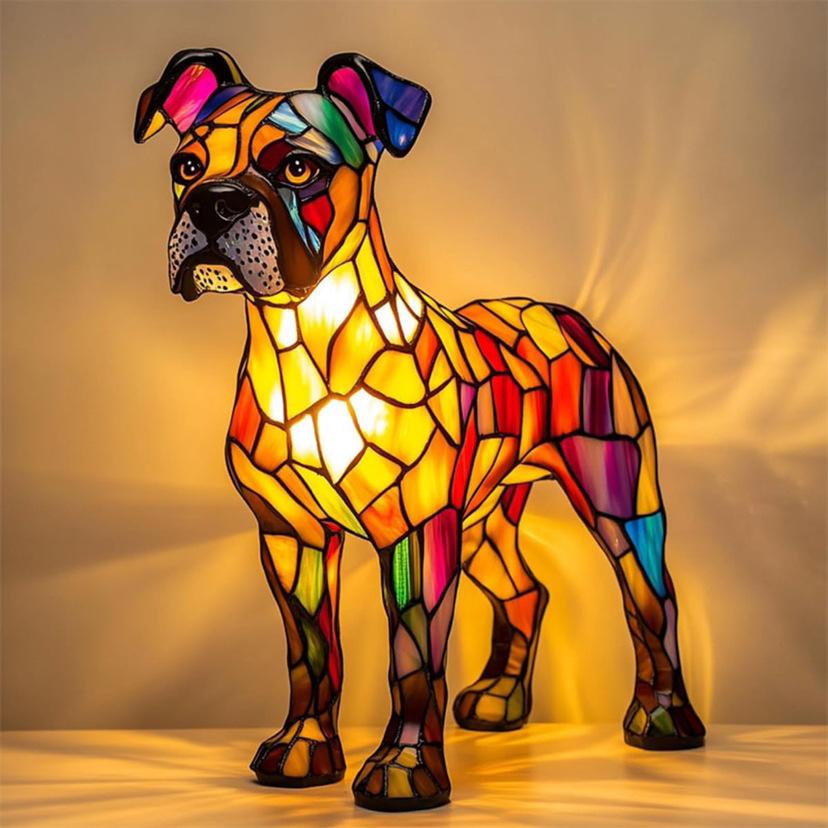 Kunstlampe i Glasmosaik – Fantastic Boxer