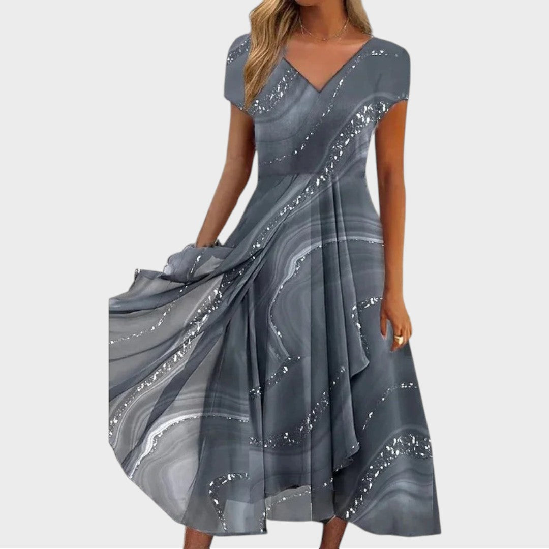 Live | Elegant midikjole med V-hals