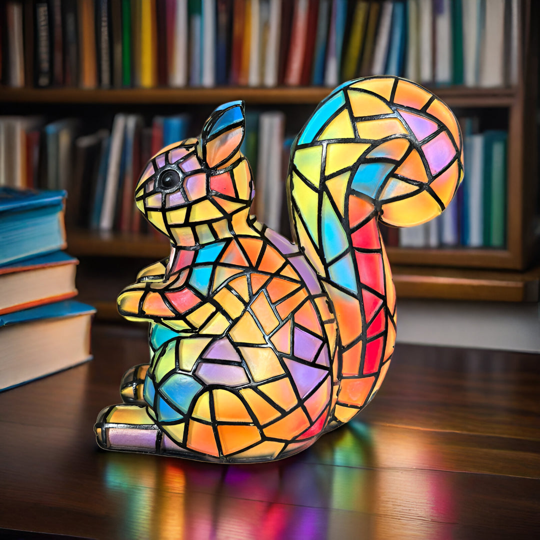Kunstlampe i Glasmosaik – Enchanting Squirrel