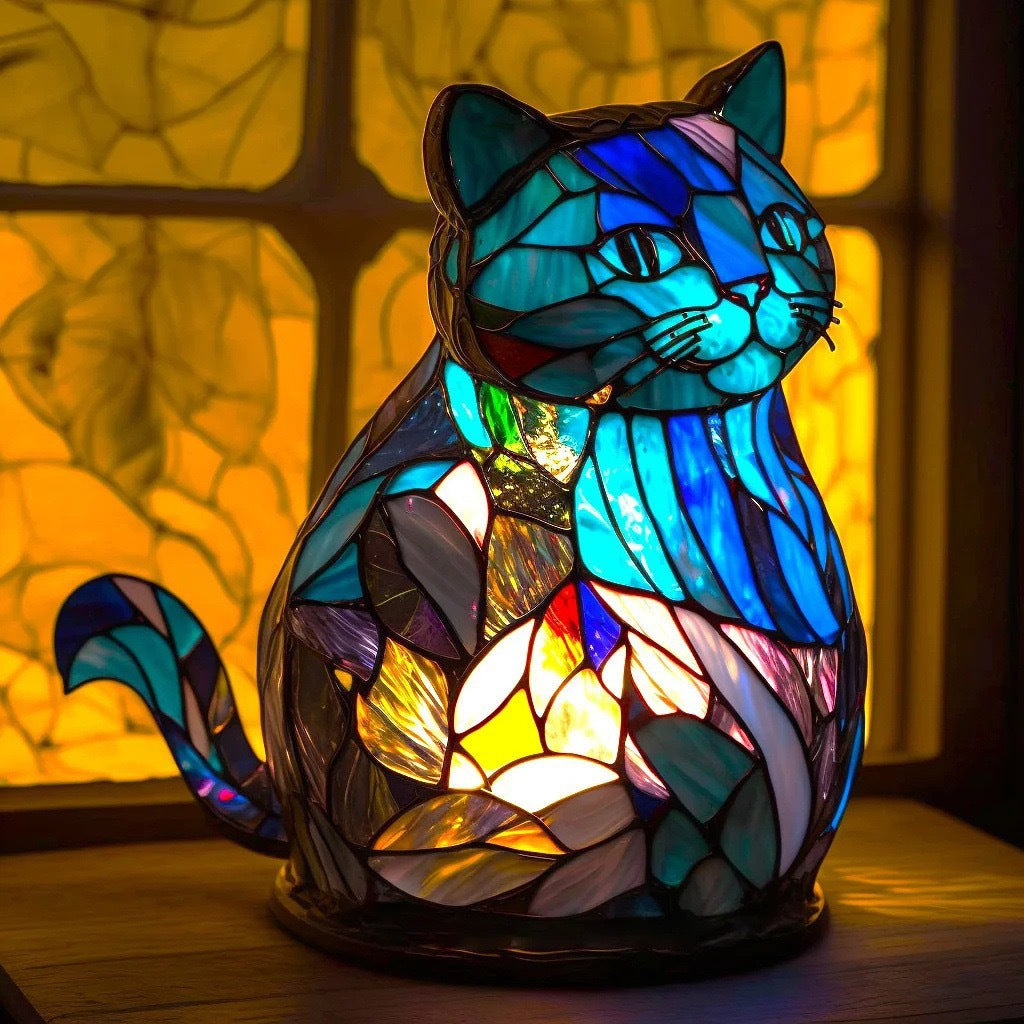 Kunstlampe i Glasmosaik – Garfield – Enchanting Cat