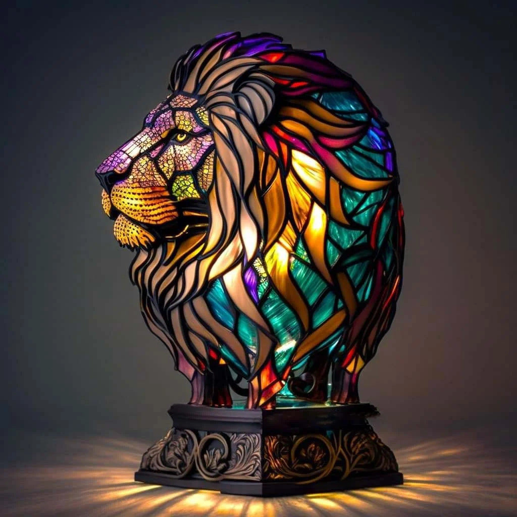Kunstlampe i Glasmosaik – Mufasa – Enchanting Lion