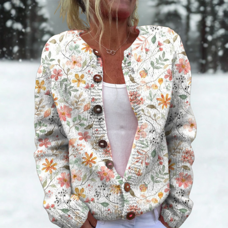 Katja | Cardigan med sarte små blomster