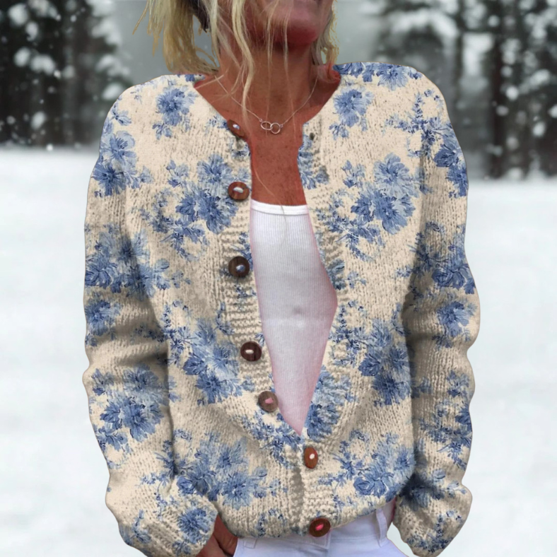 Helga | Cardigan med kornblomster