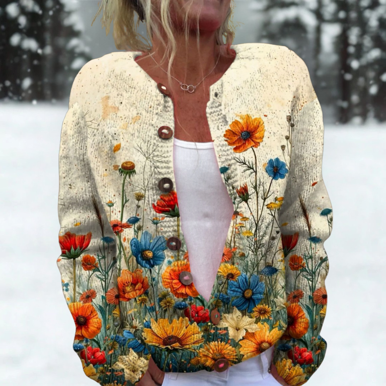 Gunnhild | Cardigan med engblomster