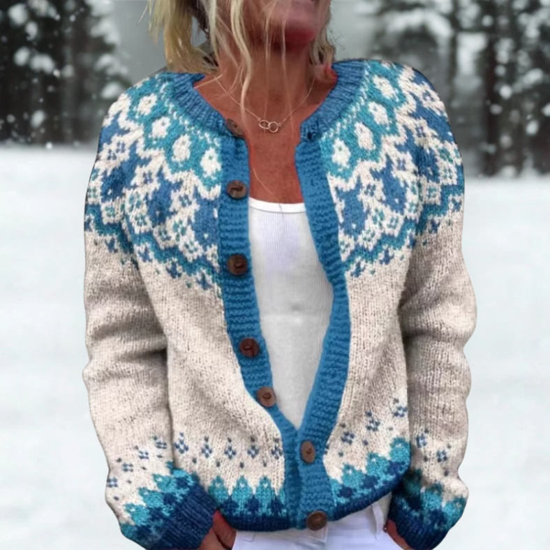 Iben | Nordisk cardigan med snefald