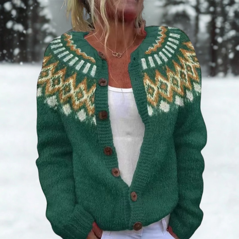 Kamma | Skovgrøn nordisk cardigan