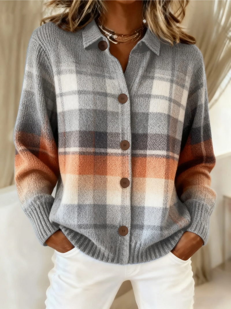 Marlene | Varm ternet cardigan med ombre