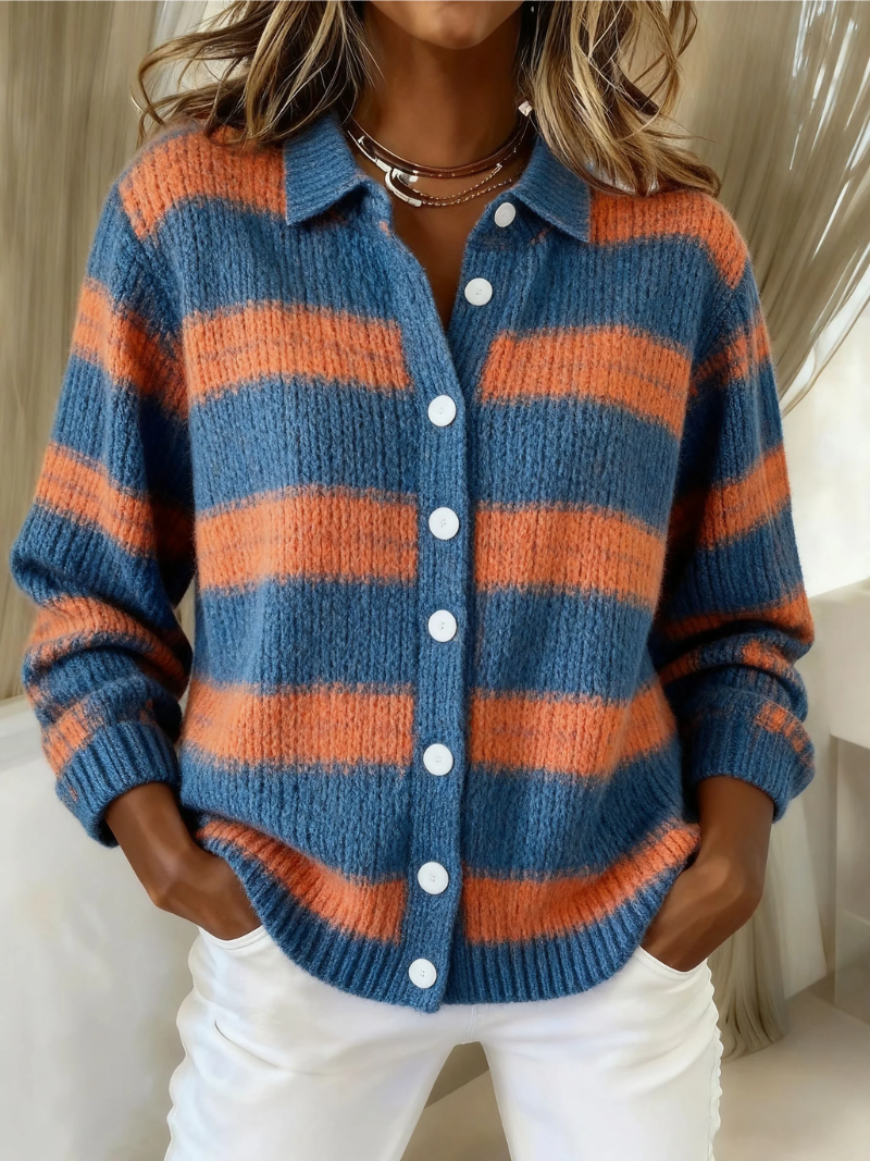 Petra | Stribet strikcardigan