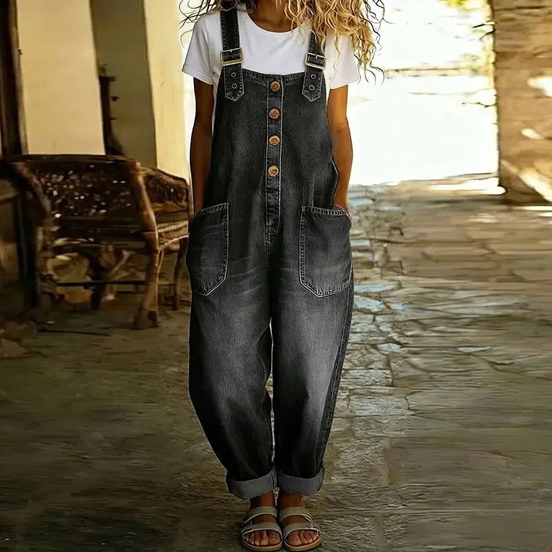 Stinne – Sæt i blød vintagebomuld med denimlook