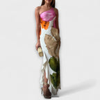 Solvej – Elegant patchwork-maxikjole