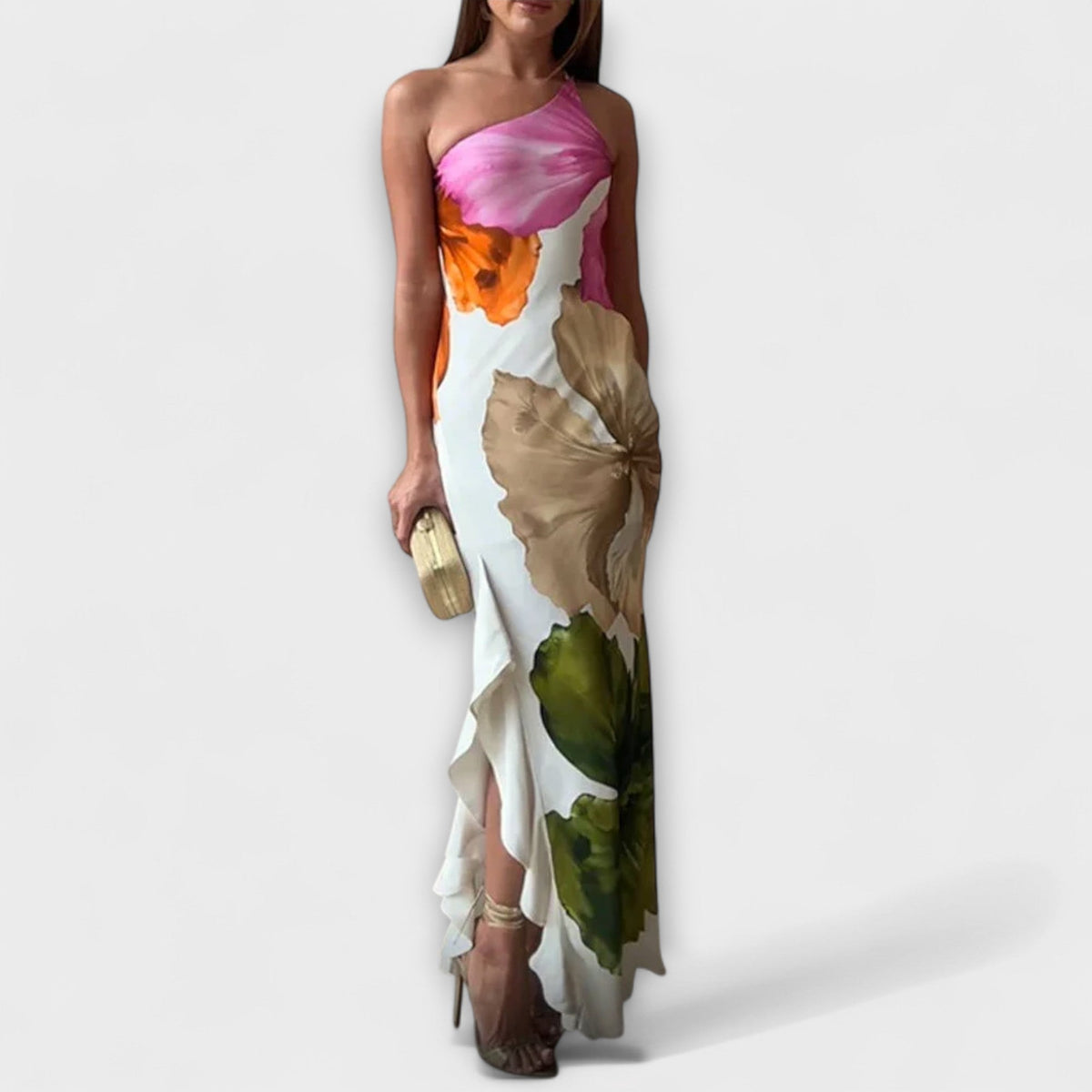 Solvej – Elegant patchwork-maxikjole