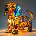 Kunstlampe i Glasmosaik – Shining Dachshund