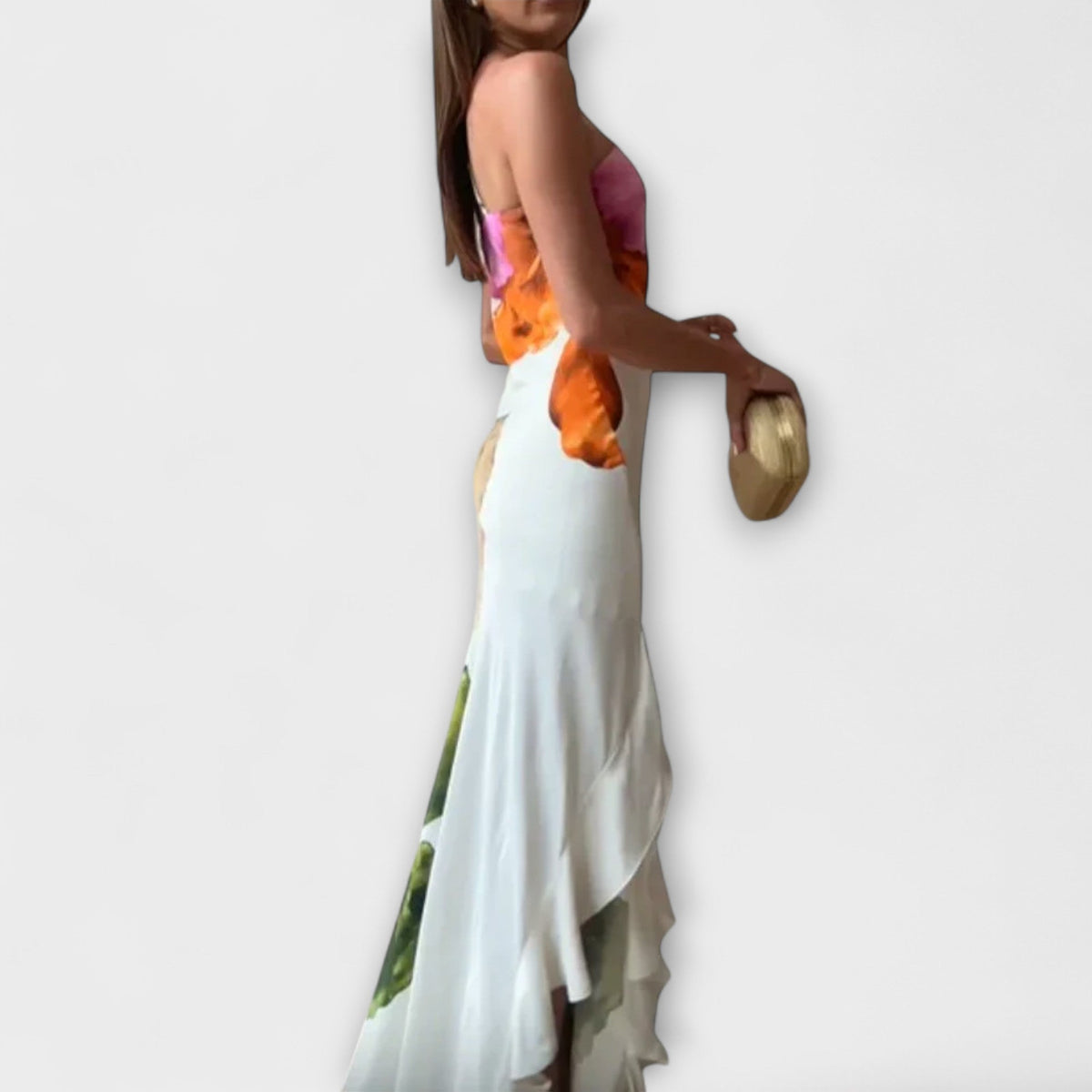 Solvej – Elegant patchwork-maxikjole