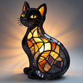 Kunstlampe i Glasmosaik – NightShining Cat