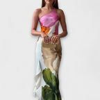 Solvej – Elegant patchwork-maxikjole