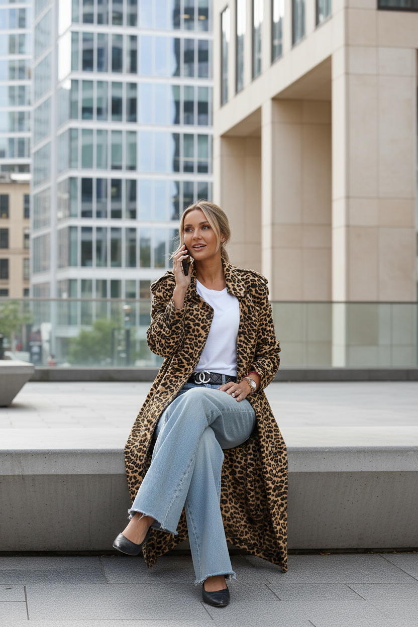 Midifrakke i leopard