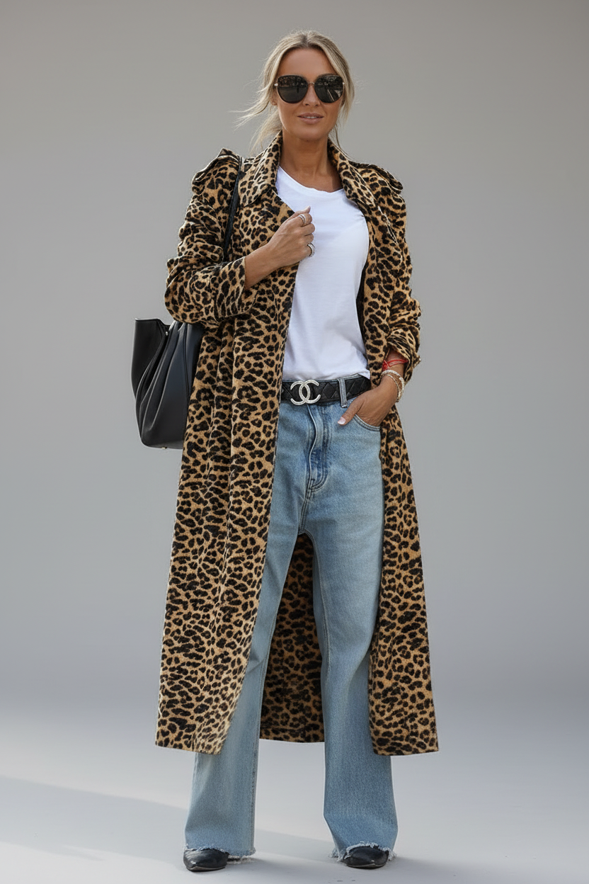 Midifrakke i leopard
