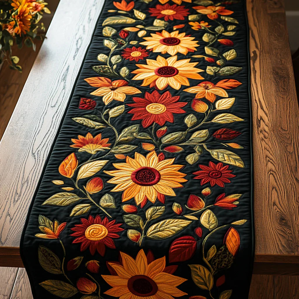Quiltet Bordløber – Autumn Sunflowers