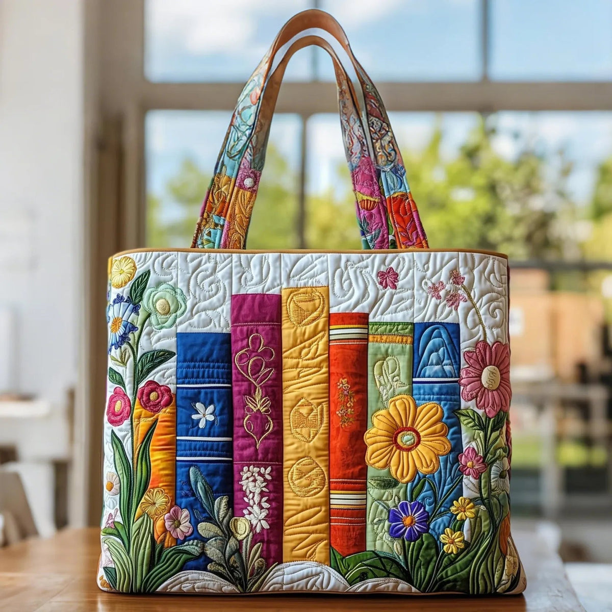 Håndlavet Totetaske – Floral Library