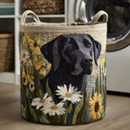 Vasketøjskurv – Black Lab Blooms