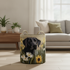 Vasketøjskurv – Black Lab Blooms