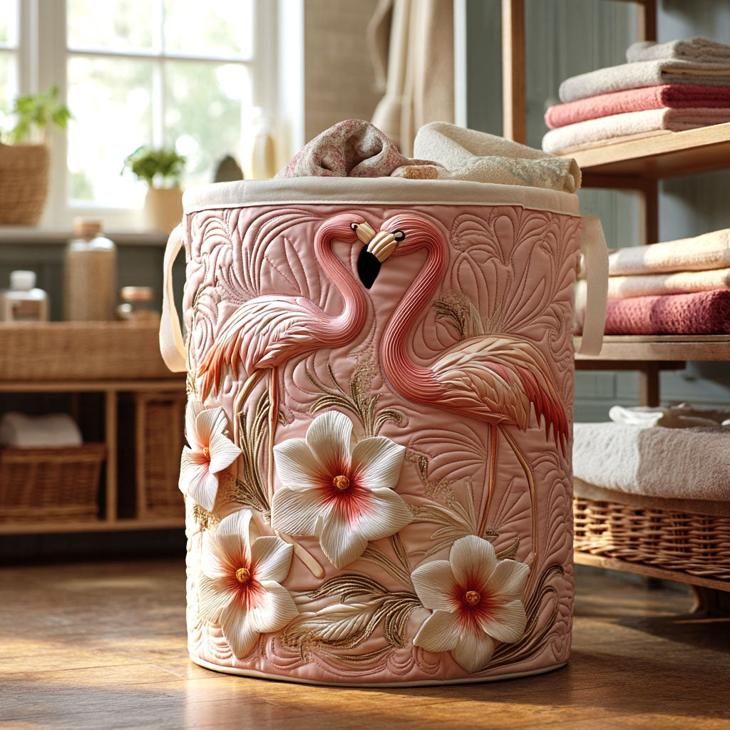 Vasketøjskurv – Bloom Flamingo