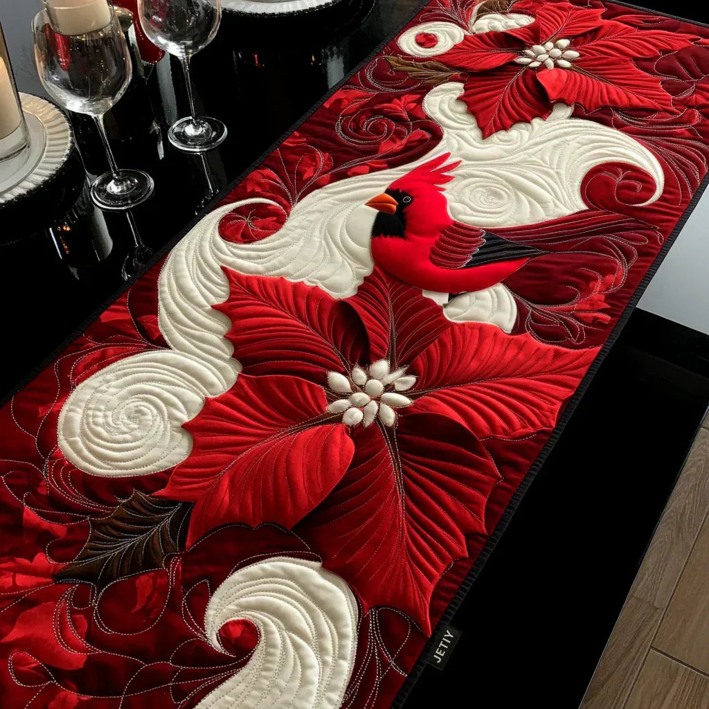 Quiltet Bordløber – Cardinal Red