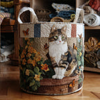 Vasketøjskurv – Cat in the Petals
