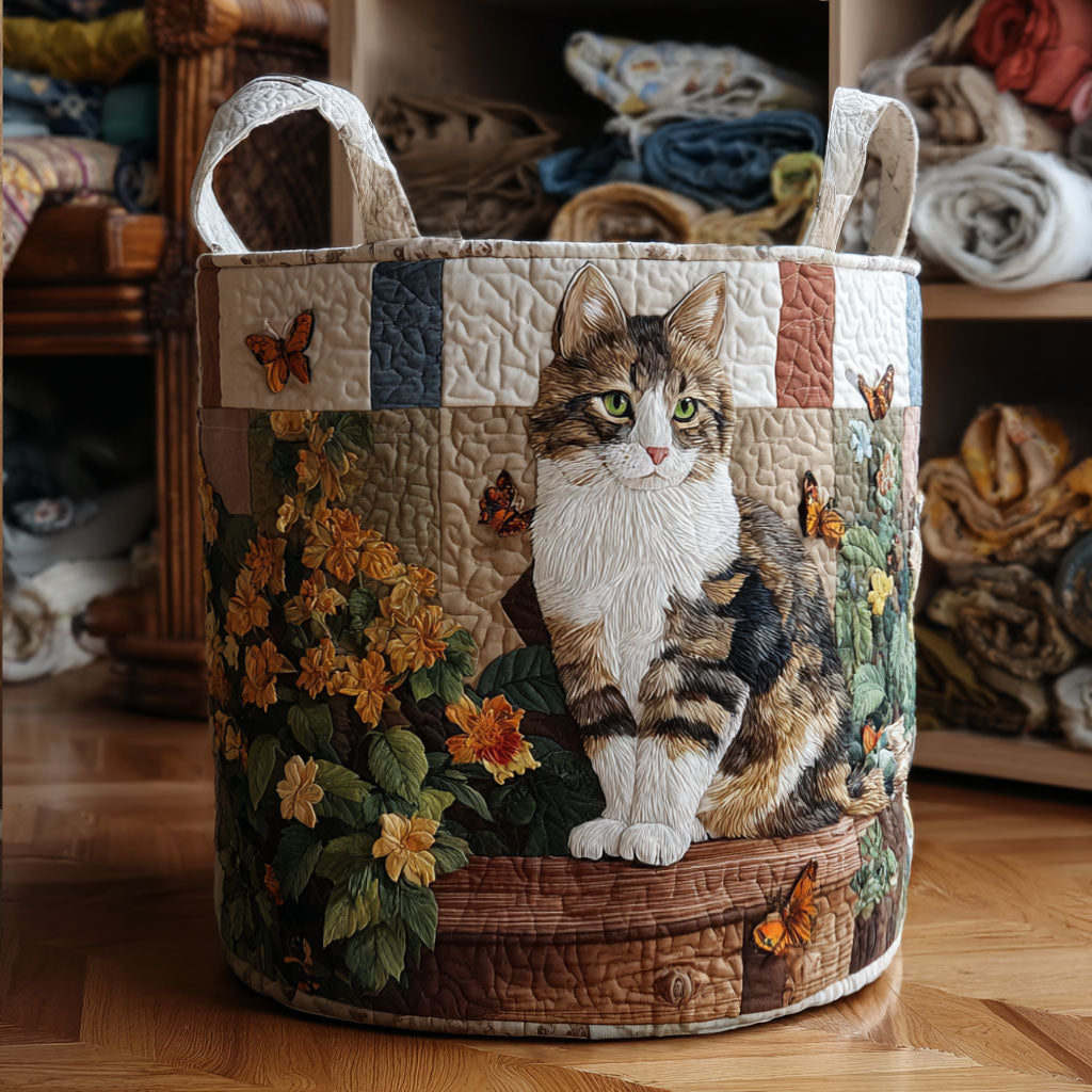 Vasketøjskurv – Cat in the Petals