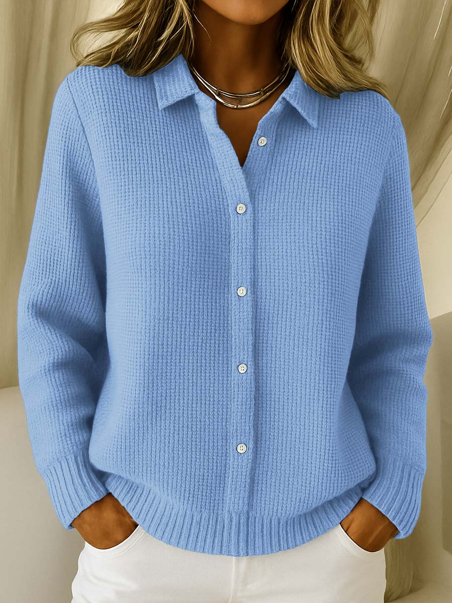 Noor | Struktureret strikcardigan med knapper