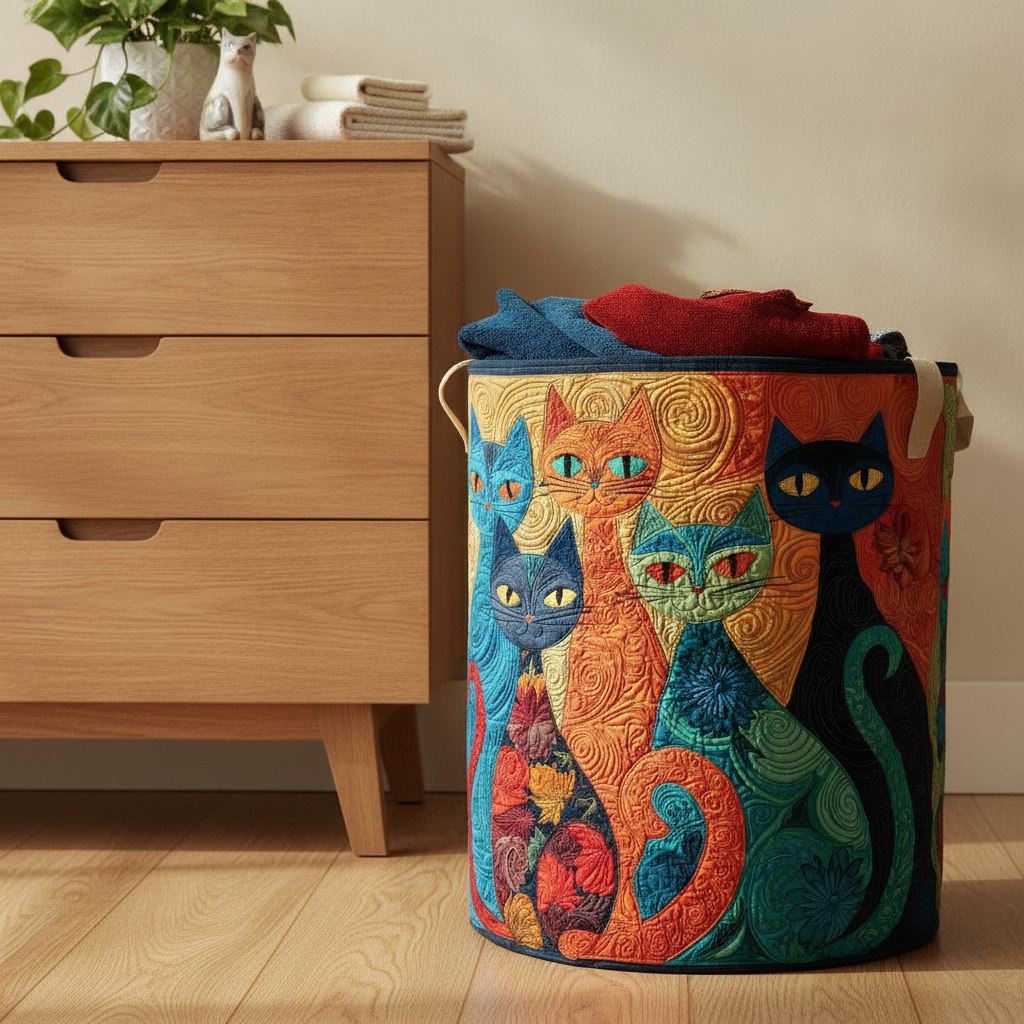 Vasketøjskurv – Enchanted Cats