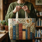 Håndlavet Totetaske – Books Flower Collection