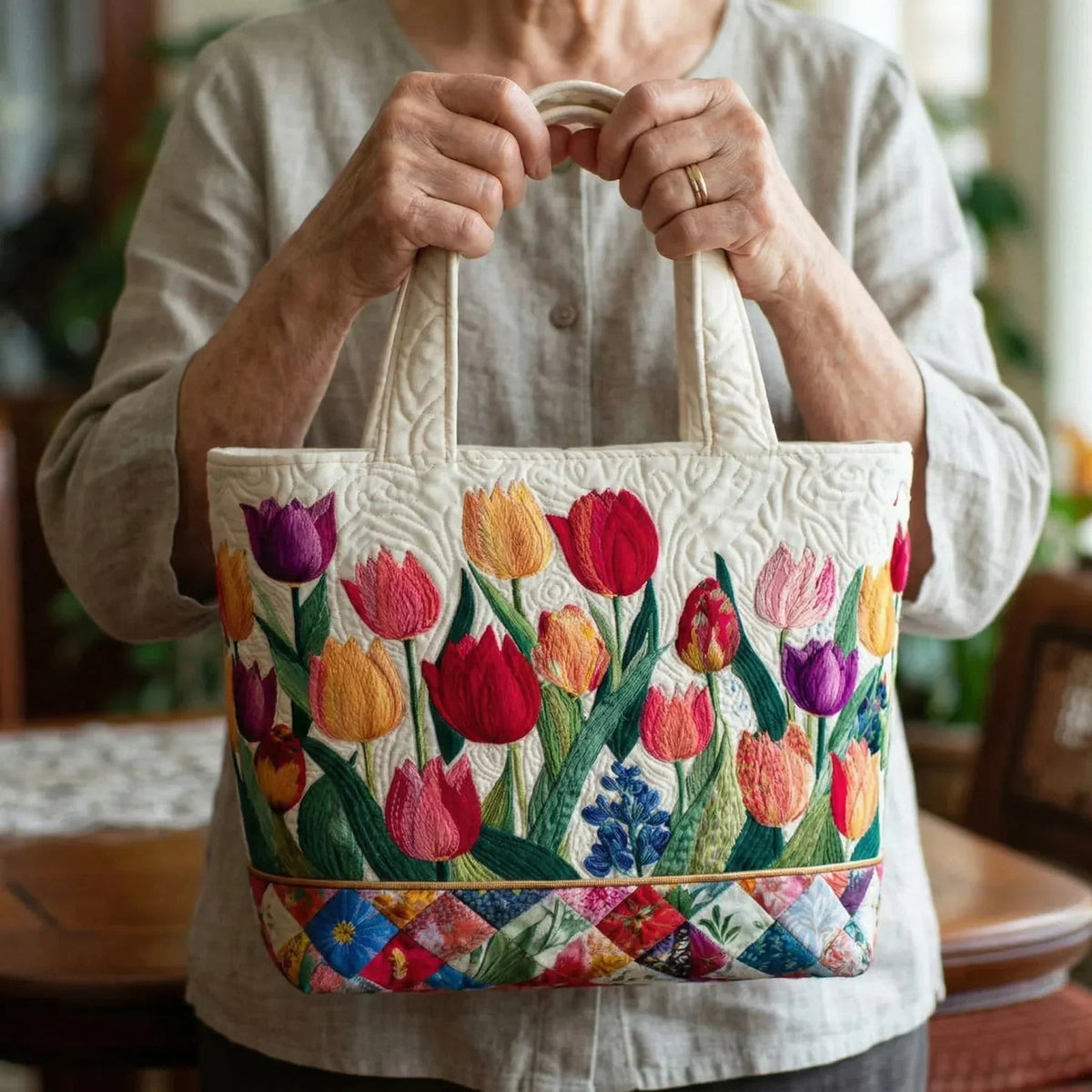 Håndlavet Totetaske – Tulip Garden