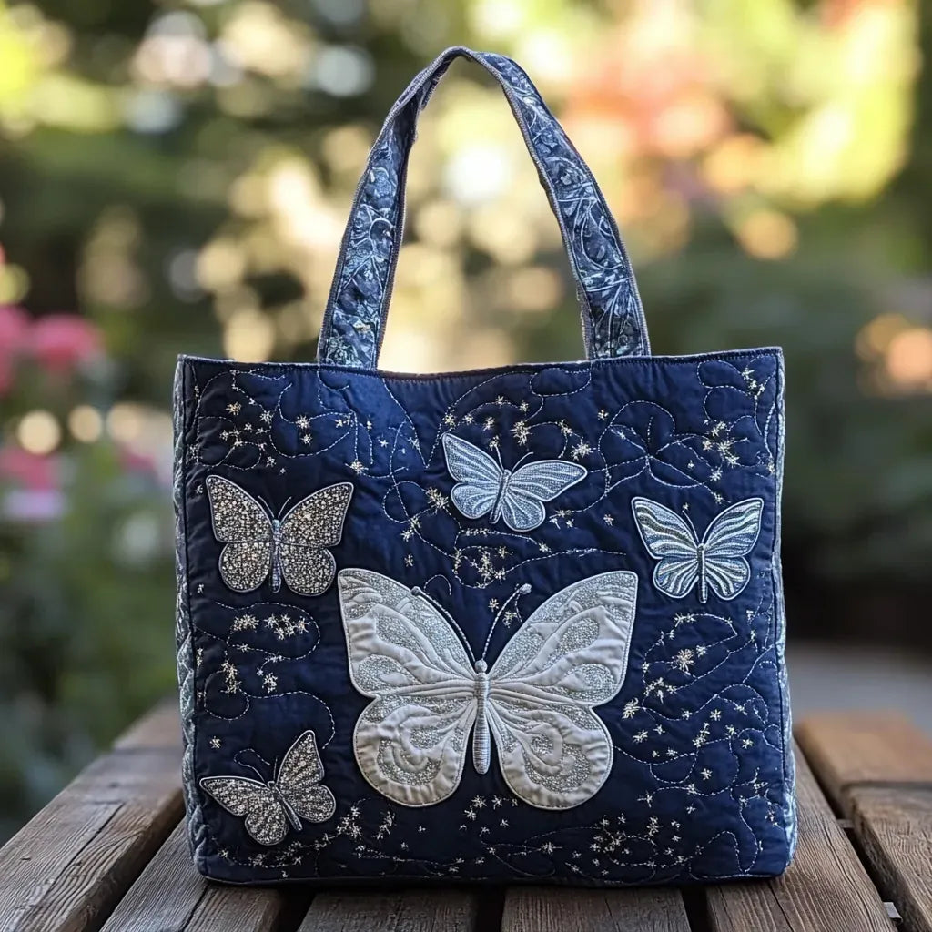 Håndlavet Totetaske – Papillon Silver